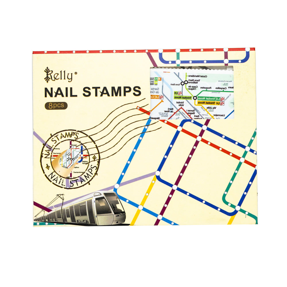 Kelly Nail Stickers - Nail Stamps Metro Maps Barcelona New York NTS05-C