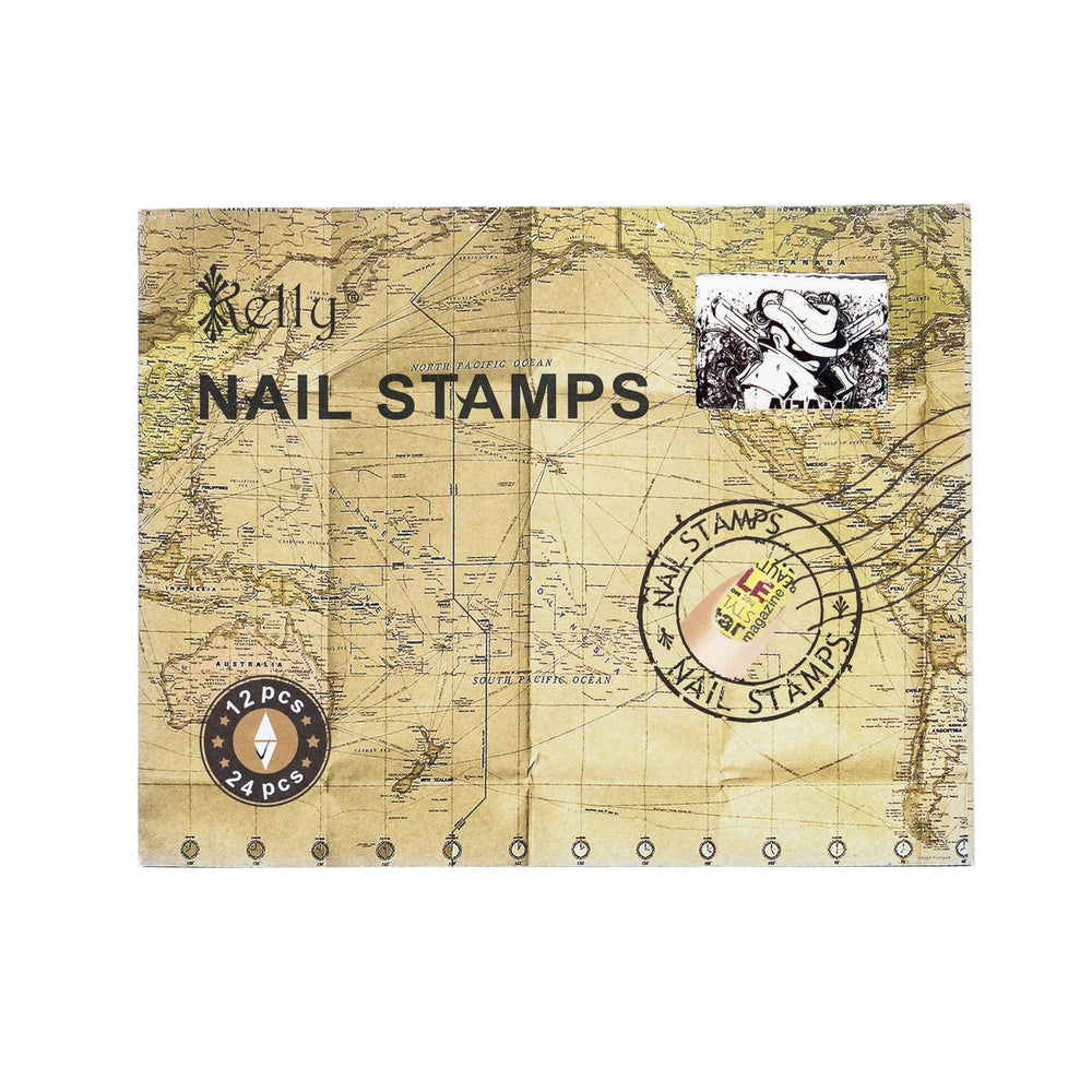 Kelly Nail Stickers - Nail Stamps Urban Postcard Map News NTS03-A