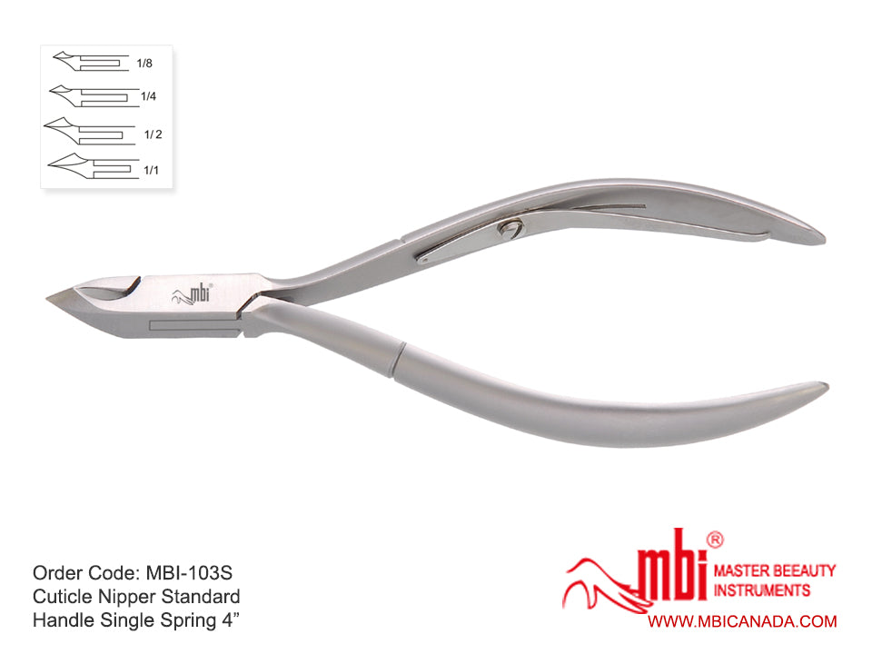 Cuticle Nipper Standard Handle Single Spring Size 4″ - MBI-103S