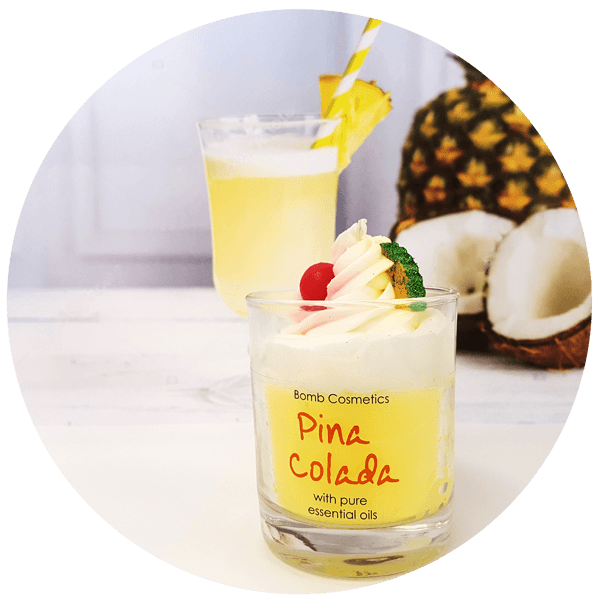 Pina Colada Piped Glass Candle