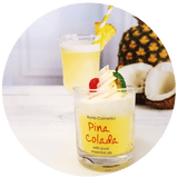 Pina Colada Piped Glass Candle